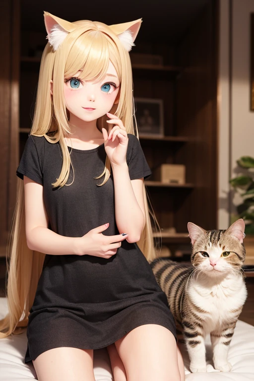 Blonde, Long Hair, Cat