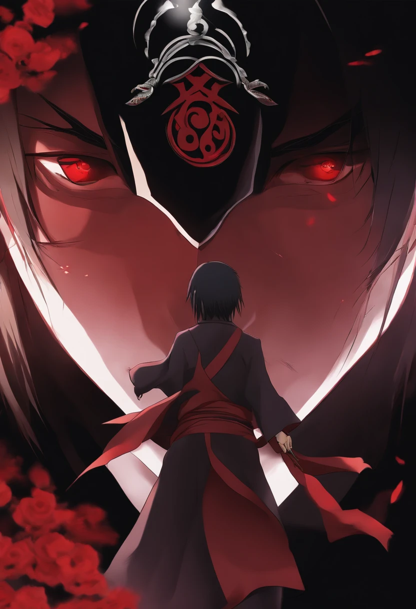 Itachi Uchiha,manto Akatsuki, Sharingan.