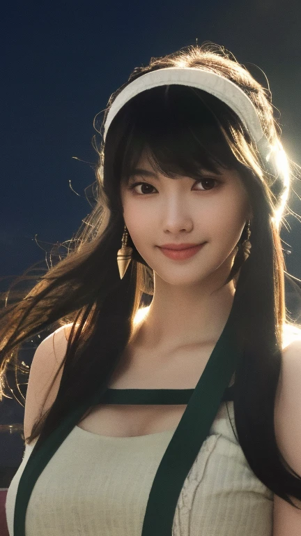 (8k, RAW photograph, highest quality, masterpiece:1.3),(Genuine,photograph:1.37),(Looking at the audience:1.331),Pause,Beachfront,Morning view,sunrise,sunny,One girl,とてもbeautiful顔,small,Hair weight,Fluffy hair,Random representation,Smile with the corners of your mouth,Big eyes,highest quality Hair,((highest quality)), ((masterpiece)), (detailed), whole body、wallpaper、Attention to detail、Perfect balance、Tight waist、Light brown hair、beautiful, Beautiful Skin、beautiful white skin、Russian Beauty、(masterpiece:1.3), 一眼レフphotograph、Best image quality: 1.4, (Rough long hairstyle:1.2)、Soft bust、Cleavage:1.4、Loose, lightweight knitwear,20-year-old