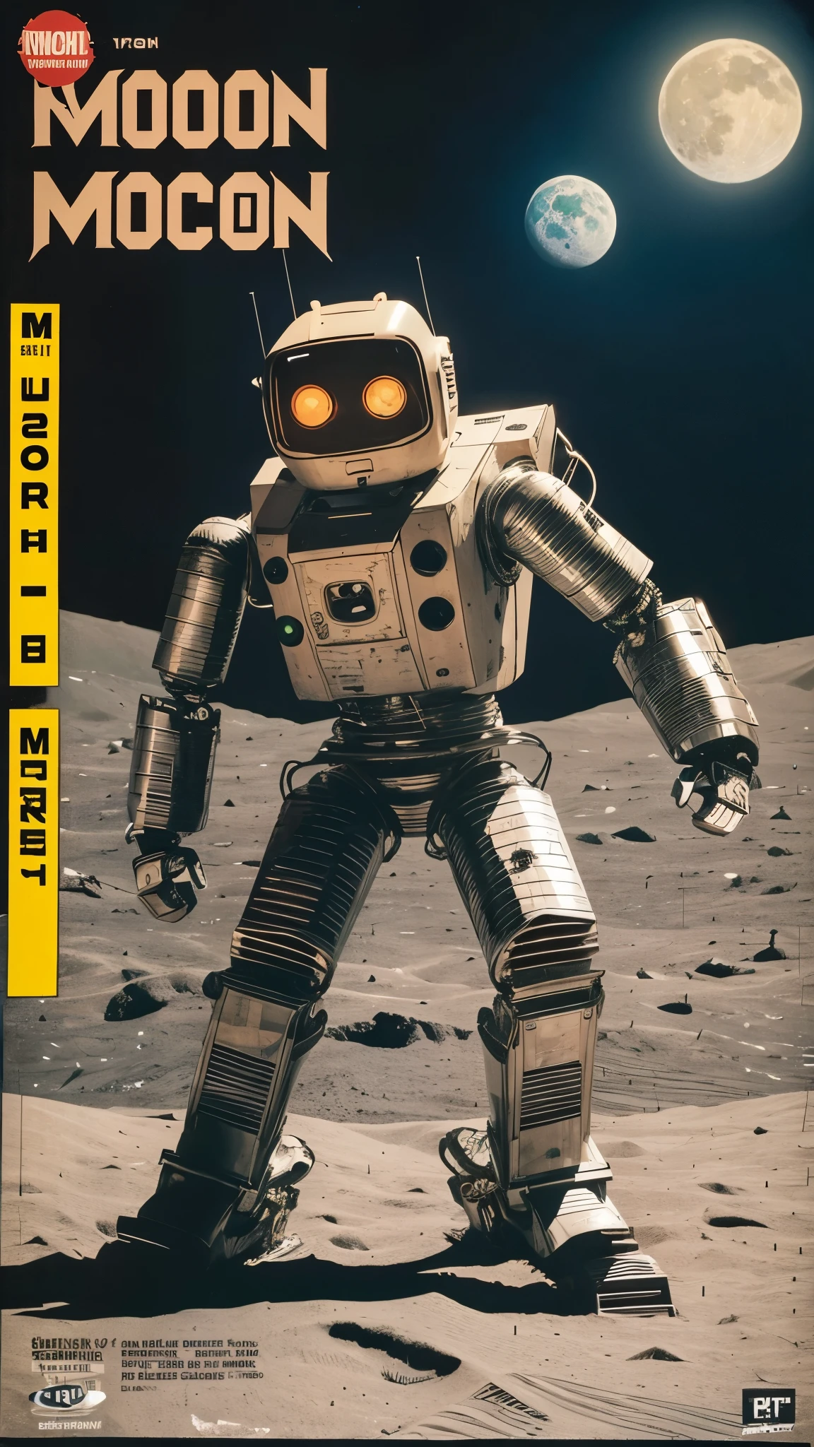 Robot on the moon, Vintage, comics