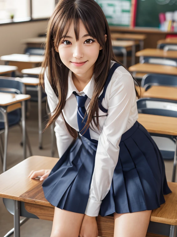 Tabletop, highest quality, Japanese Girls,1 girl, 8k, RAW Photos, highest quality, Tabletop, Highly detailed RAW color photos, professional photos, (Realistic, Realistic:1.37), (Highly detailed skin:1.2), Ultra-high resolution, (Lenz 50mm), (f/1.2),Exquisitely drawn eyes,View your viewers,
1 girl , beautiful face, cute,(smile:1.05),(18-year-old, Small breasts,Straight hair, (short hair), black eye, white and fine skin,Small Mouth, high cheekbones (meaning),(leaning forward:1.3),(The to the FW:1.1)、Japanese Idol、Nogizaka Idol、(Tabletop, highest quality:1.3), (Ultra-detailed 8k CG:1.2), (超Realistic:1.35), (Realistic:1.45), (Realistic:1.4), Cowboy Shot,From below、Low - Angle、
1人の美しいJapanese Girls, 18-year-old, Supermodel, Japanese Idols, __Performance__, Small breasts, (sitting with knees up on the desk:1.1), (school uniform:1.4), (Spread your legs:1.2),
(School classroom background:1.1),Twin tails、Her dress is unbuttoned, skirt lift by my self 、showing panties
