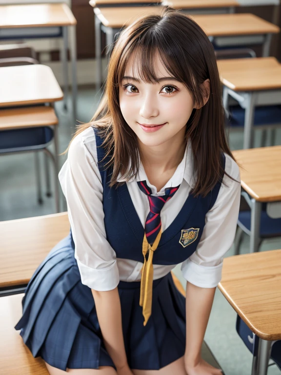 Tabletop, highest quality, Japanese Girls,1 girl, 8k, RAW Photos, highest quality, Tabletop, Highly detailed RAW color photos, professional photos, (Realistic, Realistic:1.37), (Highly detailed skin:1.2), Ultra-high resolution, (Lenz 50mm), (f/1.2),Exquisitely drawn eyes,
1 girl , beautiful face, cute,(smile:1.05),(18-year-old, Small breasts,Straight hair, (short hair), black eye, white and fine skin,Small Mouth,(leaning forward:1.3),(The to the FW:1.1)、Japanese Idol、Nogizaka Idol、(Tabletop, highest quality:1.3), (Ultra-detailed 8k CG:1.2), (超Realistic:1.35), (Realistic:1.45), (Realistic:1.4), Cowboy Shot,From above、High angle、
1人の美しいJapanese Girls, 18-year-old, Supermodel, Japanese Idols, __Performance__, Small breasts, (school uniform:1.4), (Spread your legs:1.2),
(School classroom background:1.1),Short Bob、All buttons on clothes are unbuttoned, Knee-high socks、profile、Beautiful clavicle、Cleavage:1.4