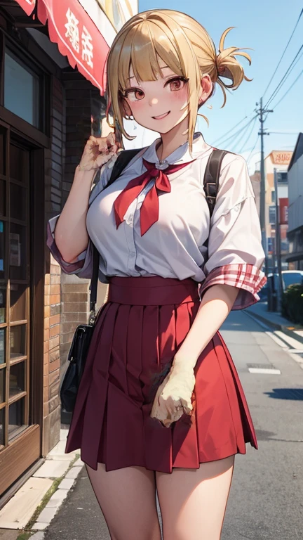 Himiko Toga,Big Breasts,Casual clothes,Smiling expression,Outdoor,Date Spot,Lover&#39;s perspective,Blue Eyes,Carry a backpack