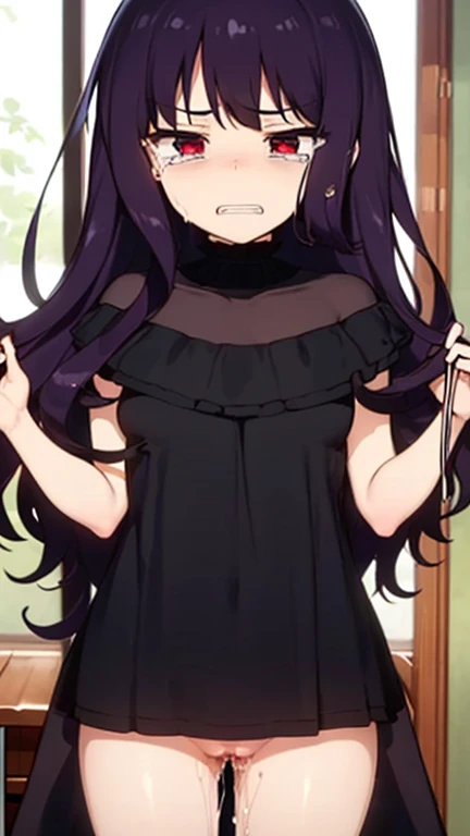 NSFW, sex, erotic, semen, sperm, beautiful smallest breasts, small beautiful girl, delicate, (tears), shed tears, cry, text, (creampied), (vagina), withstand rape, girly mood, masterpiece, best quality, high resolution, forcibly bind arms, torn clothes, (grudge hatred face), (clench teeth), (degrading face), (glare), point of view,
