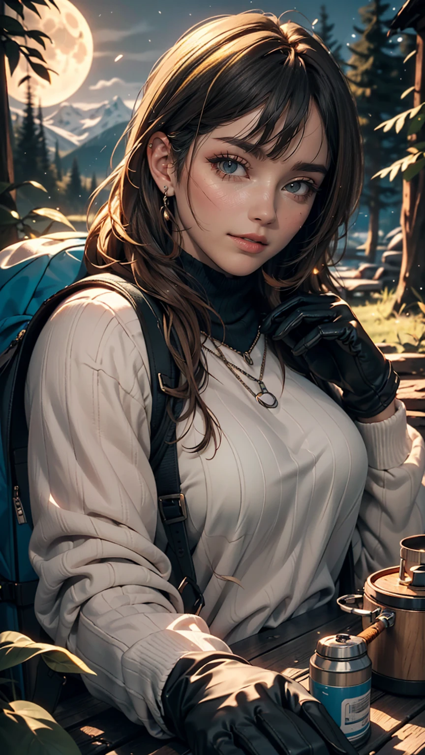 1 woman((upper body selfie, happy)), masterpiece, best quality, ultra-detailed, solo, outdoors, (night), mountains, nature, (stars, moon) cheerful, happy, backpack, sleeping bag, camping stove, water bottle, mountain boots, gloves, sweater, hat, flashlight, forest, rocks, river, wood, smoke, shadows, contrast, clear sky, analog style (look at viewer:1.2) (skin texture) (film grain:1.3), (warm hue, warm tone)
:1.2), close up, cinematic light, sidelighting, ultra high res, best shadow, RAW, upper body, old man, wearing pullover