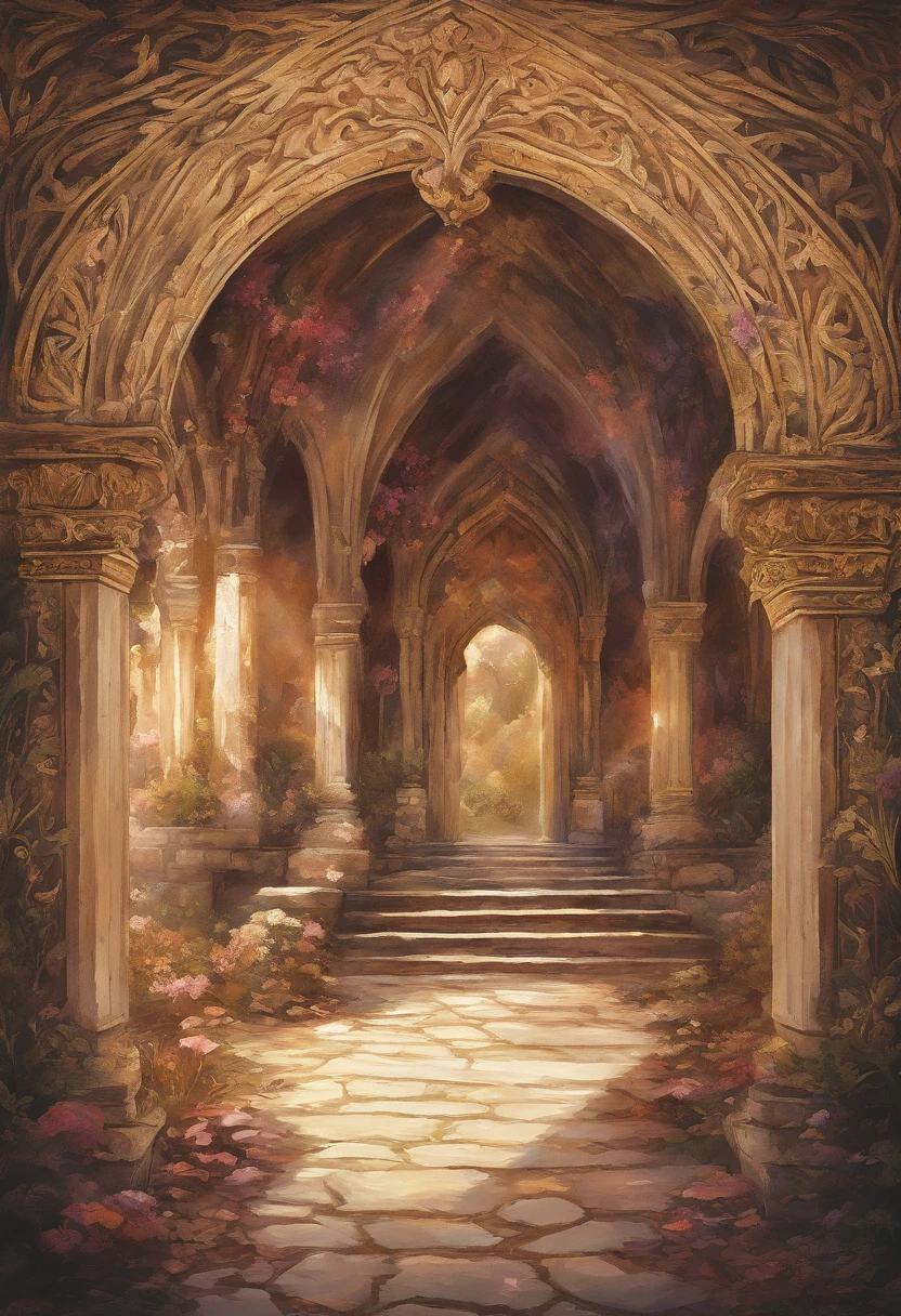 Meditation Space,Liberation of the Soul,Heavenly Paradise,Healing,Luxurious and gorgeous,Light and shadow contrast,Otherworldly atmosphere,The best of art.