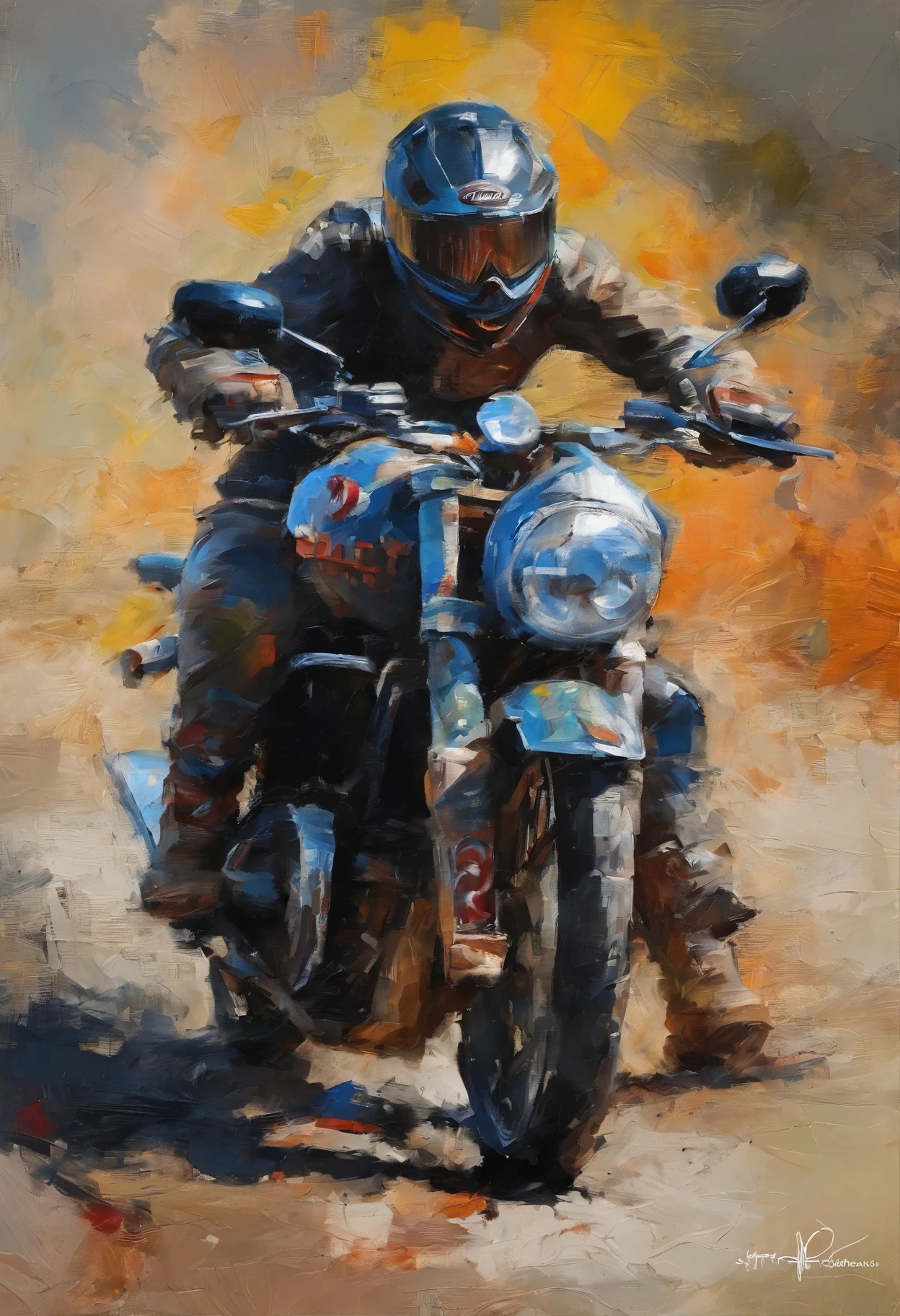 Riding a motorcycle，Ancient paintings of the Song Dynasty，Beautuful Women，Whole body strokes，High detail, Chiaroscuro, Depth of field, god light, stereograms, 3D，hyper HD, hyper HD, Textured skin, High details --auto