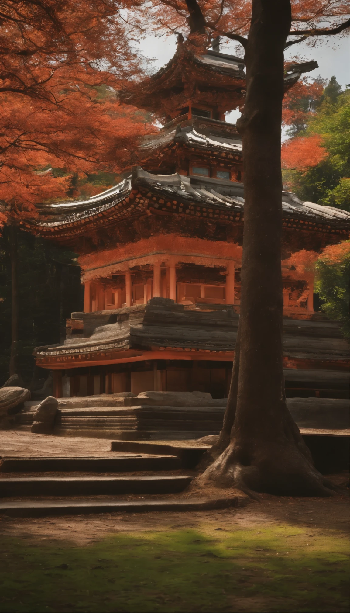 Surrounded by Nara's important historical sites and magnificent cultural assets、The tranquil Ishibutai Tomb takes center stage、The detailed, high-definition images feature the beautiful Ishibutai Tomb against a floral background.,Accurate Images