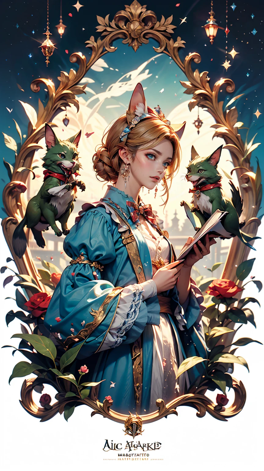 Alice in Wonderland, Magical creatures all around you, masterpiece, detailed