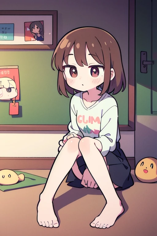 ((mejor calidad)), ((obra maestra)), (detallado), cara perfecta,1 sola chica, short brown hair,ojos, redondos,cara redonda.. acostada en el pasto, toma de frente ropa casual
