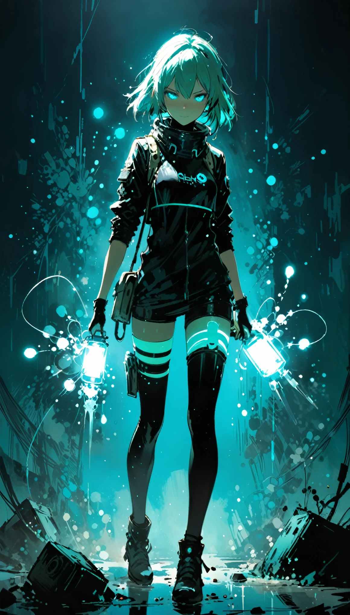 (in style of Ashley Wood:1.2),
Chemiluminescence,1girl,