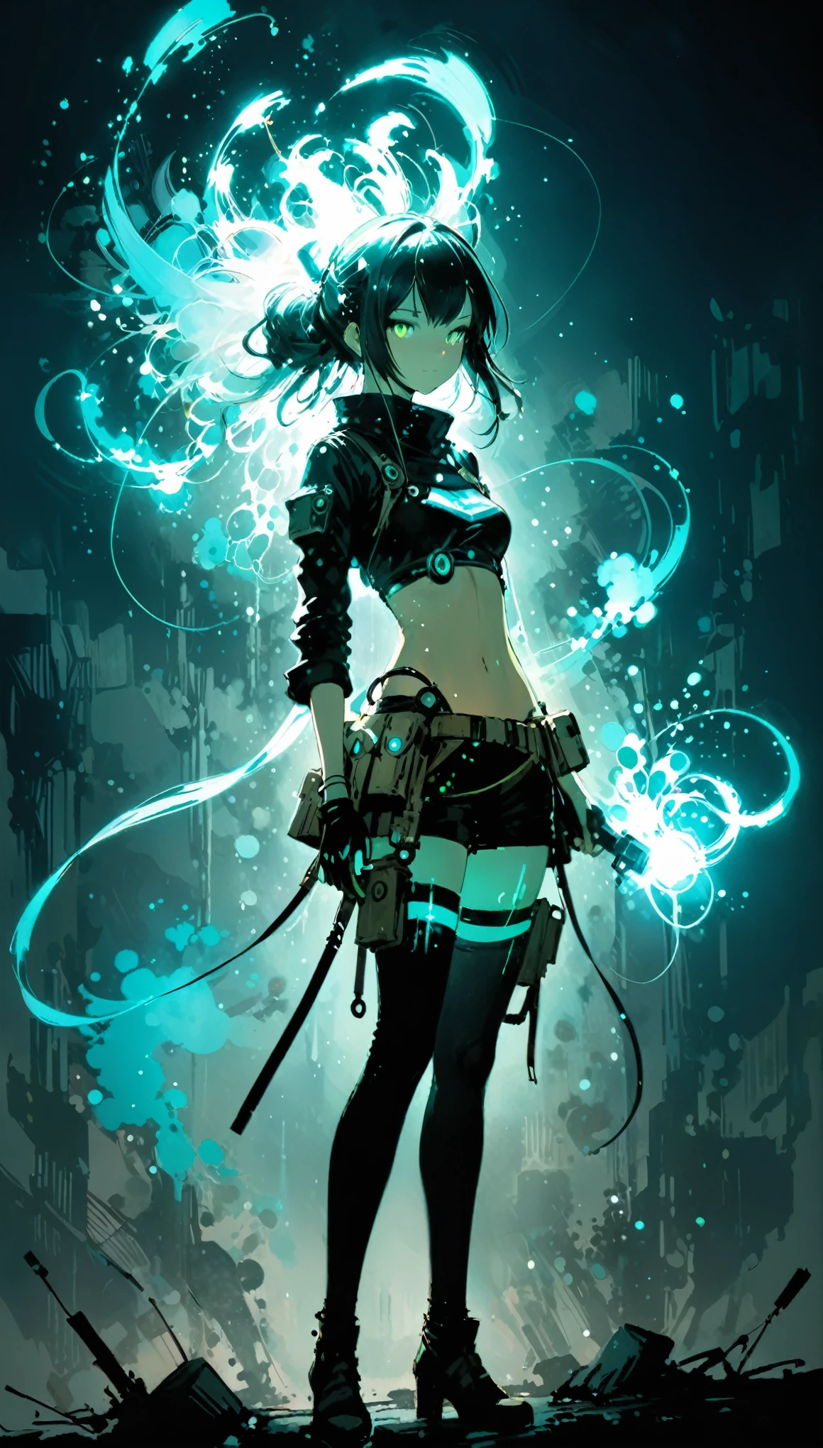 (in style of Ashley Wood:1.2),
Chemiluminescence,1girl,