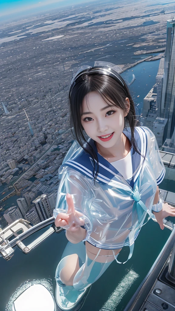 (masutepiece:1.0), (Best Quality:1.4), (A high resolution:1.2), (Photorealistic:1.4),(from above:1.5), (8K, Raw photo:1.2), (Soft Focus:1.4),BREAK,There is 2 girls wearing latex sailor who is hugging each other and jumping to the sky and smiling and taking pictures.............................................................,full body lesbian,( her whole body covered with black latex:1.3),BREAK ,(one girl is wearing a translucent latex clear sailor uniform:1.4),BREAK,(another girl is wearing a translucent latex clear sailor uniform:1.4),BREAK,Slime skin,smooth tight nurse, translucent skin,Latex, Translucent body,latex shiny,detailed hand fingers,(glossy latex gloves:1.2), The perfect costume for your skin,BREAK,bob hair,(mint hair:1.3),glossy shiny reflective,gal make up,goddess of Japan, Glossy skin,gorgeous japanese model,Tecateca,shiny,Slimy,(Glossy black thigh-high boots:1.2),BREAK,detailed background,in the middle of a city,(floating above a dense night city:1.6),(floating over a city:1.6),
