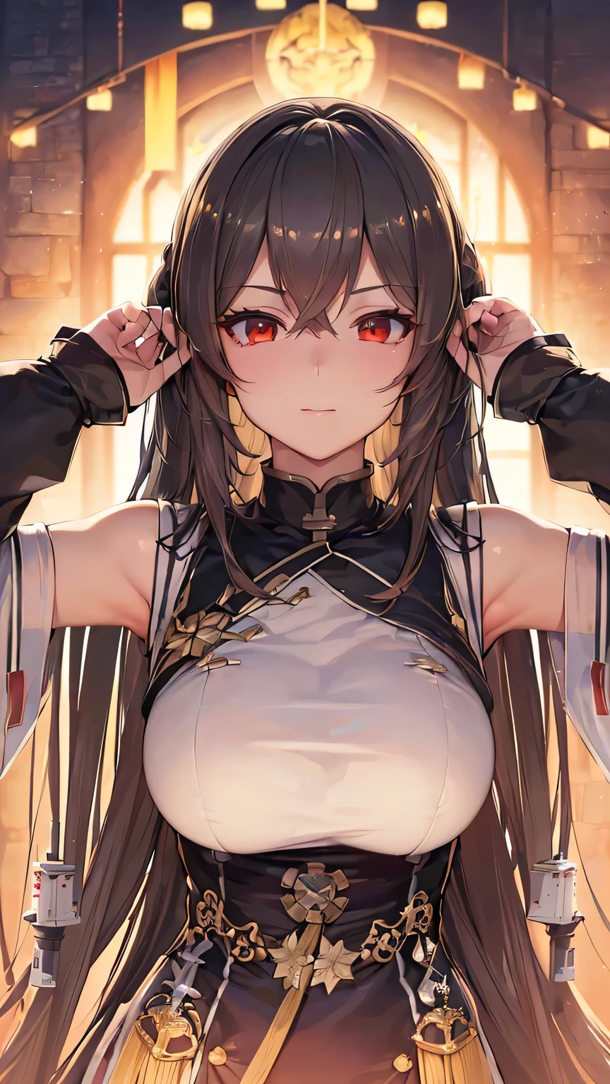 (((masterpiece))), (((High resolution))), (((8K quality))), (((perfect face))), (((Taihou Azurlane))), (((high resolution face))), (((top quality eyes))), (((detailed face))), (((detailed texture))), look at the camera, big tits