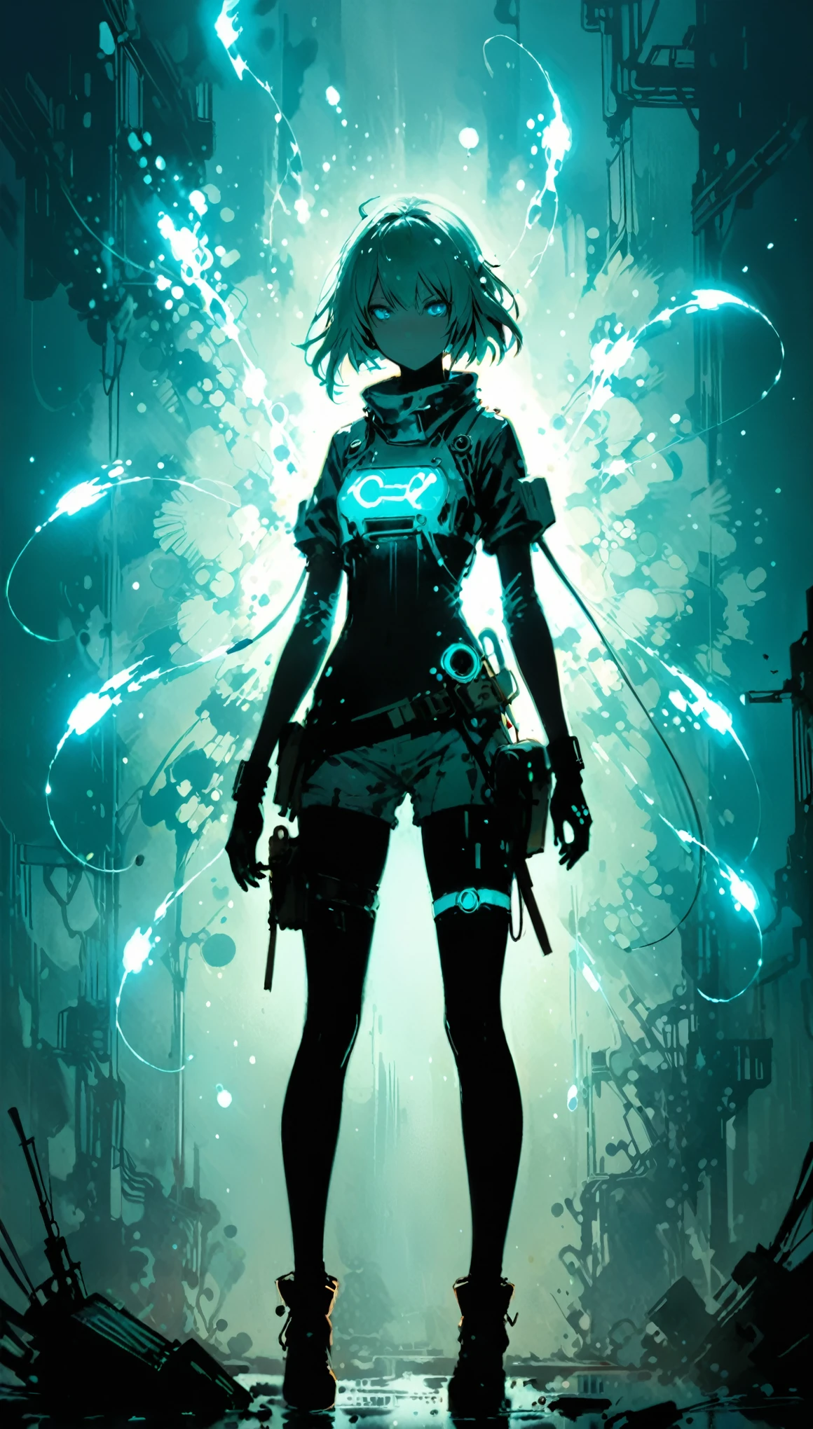 (in style of Ashley Wood:1.2),
Chemiluminescence,1girl,