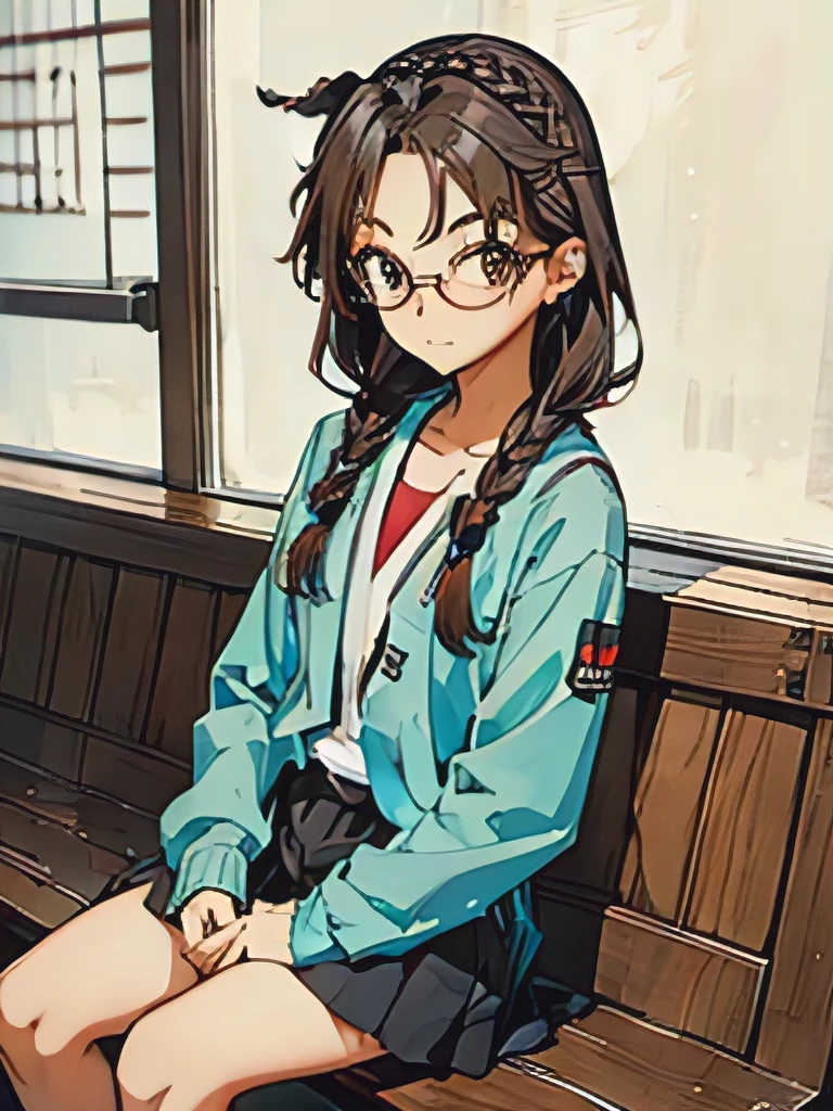 ((( character : ager : Tzuyu : nerd : fit body : braided hair : glasses :  : sitting  ))) /((one man and one woman,having sex))