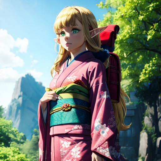 Adult elf wearing a kimono　