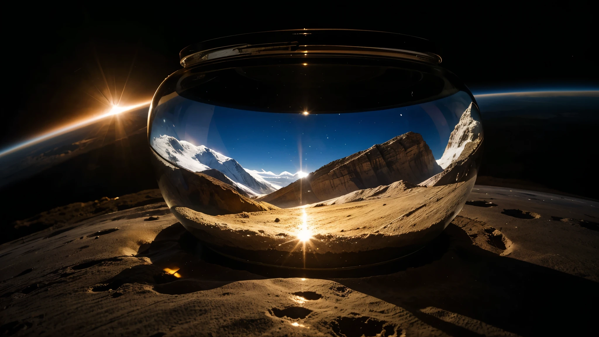 With the Earth in space as background,There are hundreds of elderly people in front of us who are put into a round glass jar as big as the earth.