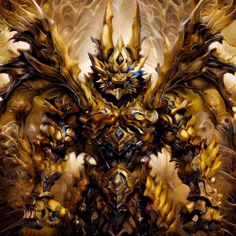 (Pokémon) (Zeraora), (masterpiece, best quality, detailed:1.2), (nj5furry), (medieval armor:1.3) sparkling skin, Vibrant colors, 4K, GOLD armor, Its full plate armor emphasizes the muscles. big muscle (pecs, triceps, traps) unusually developed muscular body, body full of huge muscles. showing off muscles, pectorales enormes. Exaggeratedly huge muscles. Gigachad Muscular, Very muscular, Large pecs, Spread wings, It has wings. have big wings. has 10 large wings. It has large golden wings. The feathers on its wings are detailed and realistic.