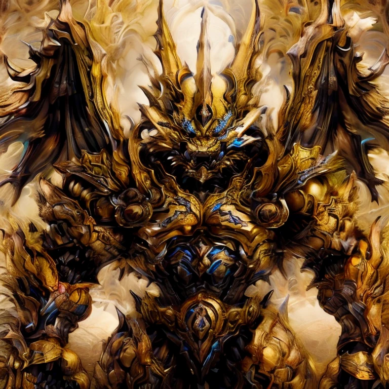 (Pokémon) (Zeraora), (masterpiece, best quality, detailed:1.2), (nj5furry), (medieval armor:1.3) sparkling skin, Vibrant colors, 4K, GOLD armor, Its full plate armor emphasizes the muscles. big muscle (pecs, triceps, traps) unusually developed muscular body, body full of huge muscles. showing off muscles, pectorales enormes. Exaggeratedly huge muscles. Gigachad Muscular, Very muscular, Large pecs, Spread wings, It has wings. have big wings. has 10 large wings. It has large golden wings. The feathers on its wings are detailed and realistic.