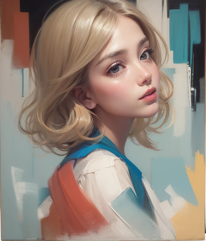 Create an evocative oil painting inspired by Malcolm Liepke, based on the provided image. Capture the intense, introspective expression of the young subject using thick, expressive brushstrokes and a muted color palette. Highlight the emotional depth and vulnerability in the subject's gaze, emphasizing the play of light and shadow on their face. Maintain a simple, textured background that complements the subject's contemplative presence. Focus on the tactile quality of the oil paint to convey the raw emotion and intimacy characteristic of Liepke's style. After applying thick paint, use a dry brush to drag over the surface lightly. This technique can create interesting textures by revealing the underlayers.