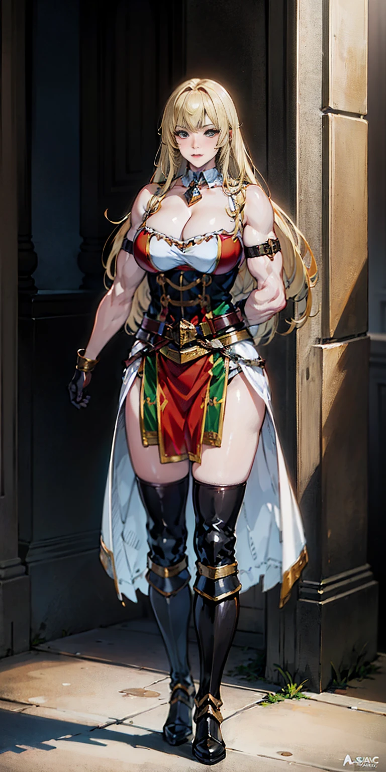 full body standing symmetrical beautiful woman, hyper realistic, 1girl, Asgard, Valkyrie, Lady Knight, correct anatomy, epic fantasy digital art, tmasterpiece, 8k, high definition resolution, detailed drawing, superior quality, epic composition, muscular body, muscular turned arms behind body