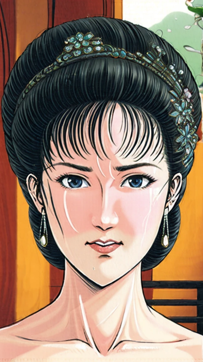 (best quality), (very aesthetic), (ultra-detailed), (best illustration),(a mature female),(NSFW),(perfect face),Suikoden,Mrs. Lin,((full_body)),((full_nude)),red cheek,sweating,skinny,flushed skin,hairly pussy,((Fatty face)),chinese traditional bed room,doing sex