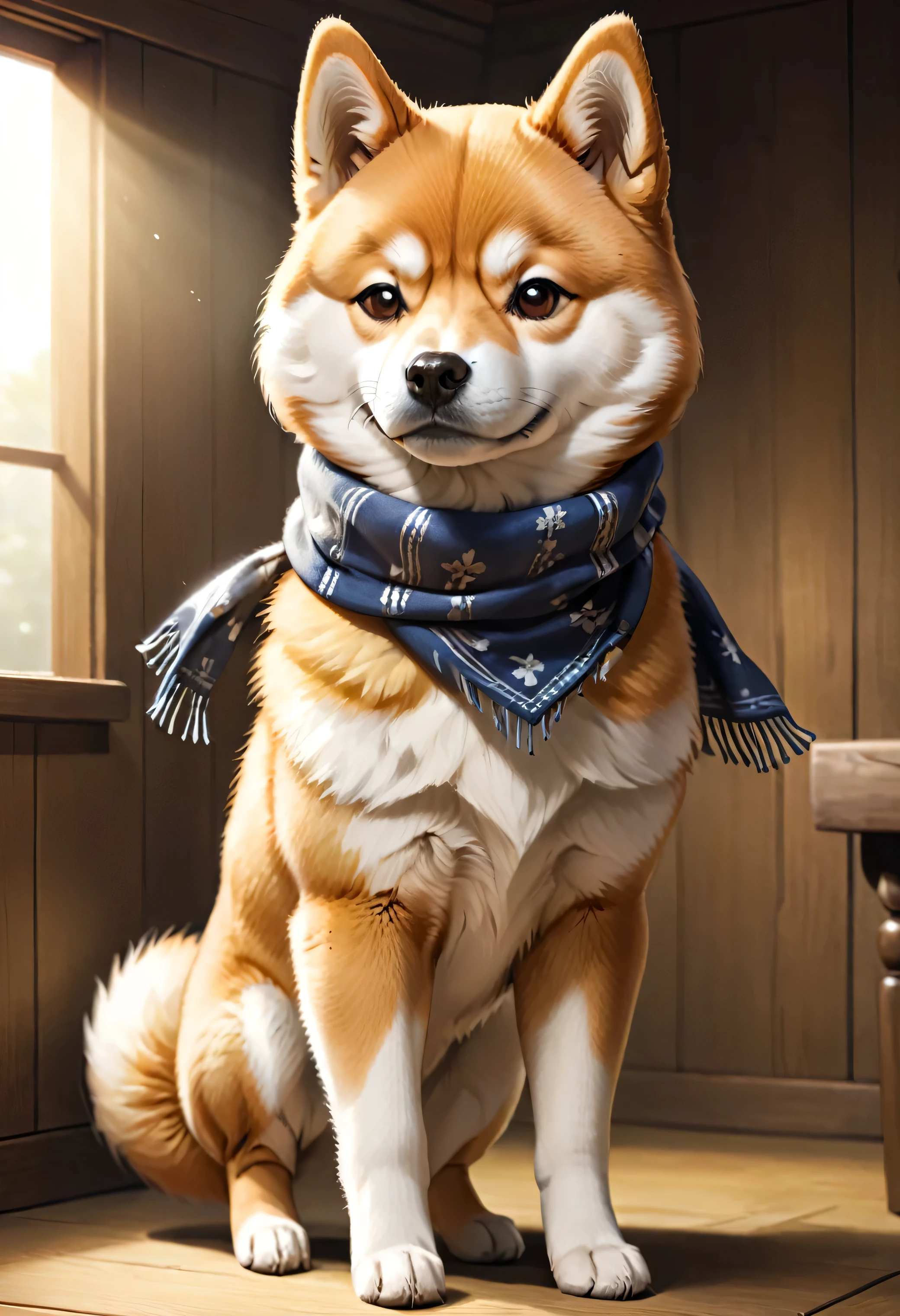 cowboy:((Shiba Inu)),cowboy costume:detailed,cowboy hat,scarf,Gunner,Western Background,Complex details,Beautiful light and shadow,cooked,Animal anthropomorphism,Anthropomorphic Shiba Inu,Cool,Fluffy Shiba Inu,Fluffy texture