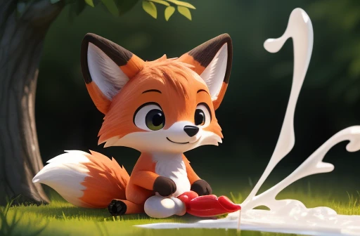 (((Cute young fox, feral, feral)))， Logo design，(((chibi, toony, huge feet paws))) movie light effect， 3D vector art， Cute and quirky， Fantasyart， Bokeh， handpainted， digitial painting， gentle illumination， Isometric style， 4k resolution， photoreal render， High level of detail clean， Vector image， Photorealistic masterpiece， professional photoshooting,  isometry，vibrant vector, (canine penis:1.5), (balls:1.5) (((balls, canine penis, balls))), (very long canine penis:1.75) erection, huge knot, purple hoodie, detailed anisotropic fur, ((subsurface scattering)), in park, ((huge cumshot, glossy translucent cum, orgasm, excessive cum:1.65)), very fluffy, wide body, [syuro] paws, animal genitalia