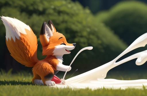 (((Cute young fox, feral, feral)))， Logo design，(((chibi, toony, huge feet paws))) movie light effect， 3D vector art， Cute and quirky， Fantasyart， Bokeh， handpainted， digitial painting， gentle illumination， Isometric style， 4k resolution， photoreal render， High level of detail clean， Vector image， Photorealistic masterpiece， professional photoshooting,  isometry，vibrant vector, (canine penis:1.5), (balls:1.5) (((balls, canine penis, balls))), (very long canine penis:1.75) erection, huge knot, purple hoodie, detailed anisotropic fur, ((subsurface scattering)), in park, ((huge cumshot, glossy translucent cum, orgasm, excessive cum:1.65)), very fluffy, wide body, [syuro] paws, animal genitalia