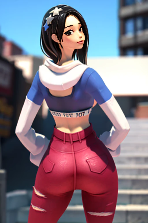 1girl, standing pose, showing the ass