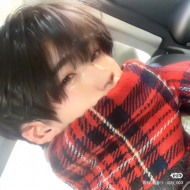 boy in a plaid sweater sitting in a car, Cai Xukun, Jinyoung Shin, Jungkook, Kim Doyoung, male Ulzzang, adorable and pale korean face, hyung tae, Jung Jaehyun, young pale angel, dez lee, Ulzzang, 1 Menino de 17 anos, rosto magro, kanliu666, Jinyoung Shin aesthetic, imagem vazada