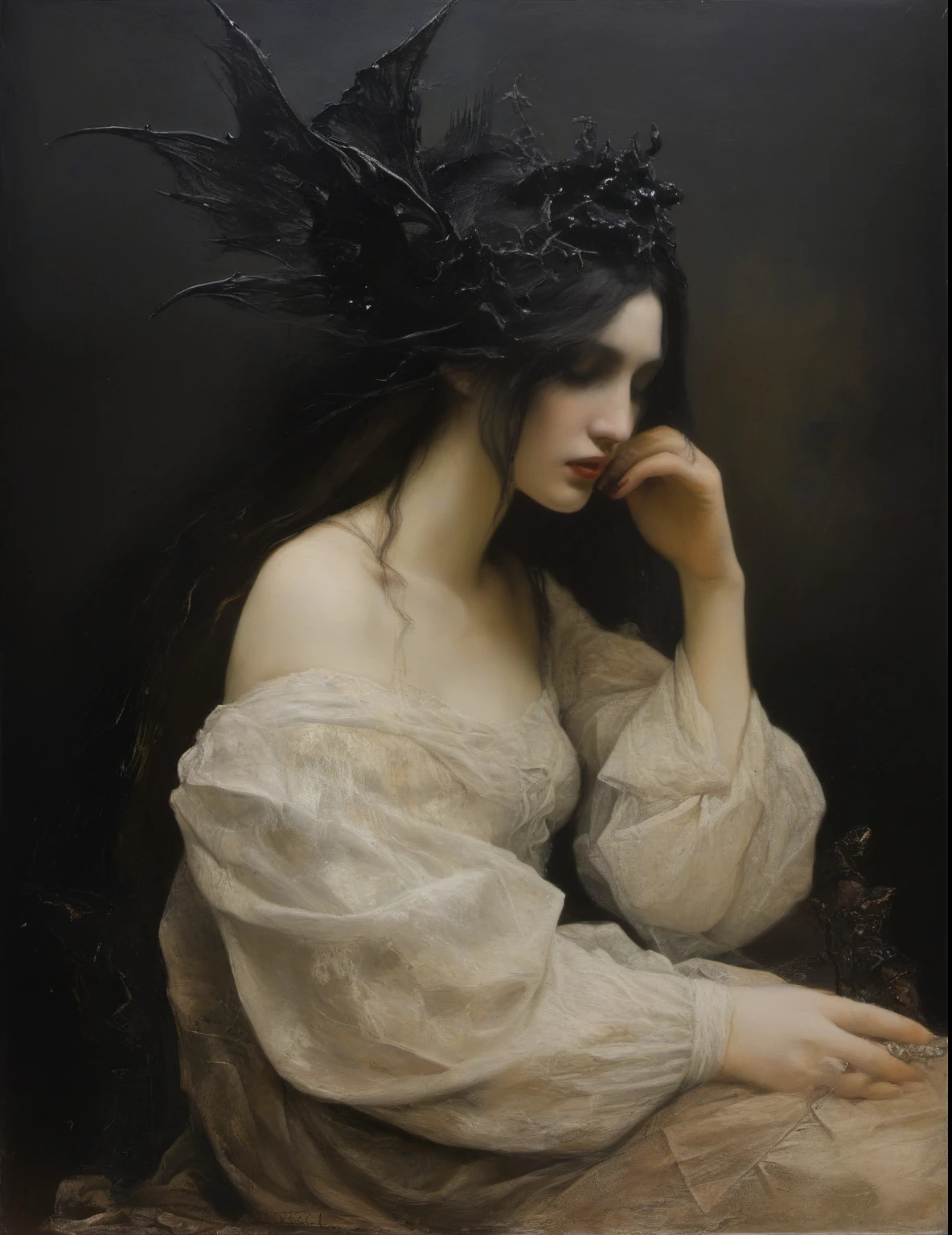 James Gurney, Surrealist art , dream-like, Mysterious, Provocative, symbolic, Complex, detailed,, (Gothic but very beautiful:1.4), (masterpiece, highest quality:1.4) , Nicola Samori Style, the lovers