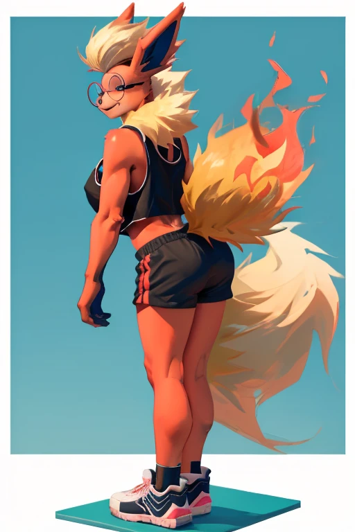 (by darkgem and zourick and jishinu and dacad and zackary911 and braeburned and photonoko and dimwitdog and seibear and vksuika and marblesoda and fluff-kevlar and chunie and juiceps and riska and meesh and fuzzamorous and wizzikt) nsfw, 18 years old, detailed drawing, long fluffy tail, good proportions, "a female braixen is standing searching for something in a river, she is smiling and in a good mood, she is wearing a tight blue sexy glowing swimsuit. She is tilting one leg, which makes her butt stand out and look verry good", high-res, detailed background, great lighting, verry detailed body, 8k,Pixar, masterpiece, detailed lighting, cinematic ligytning, back lightning, walpaper