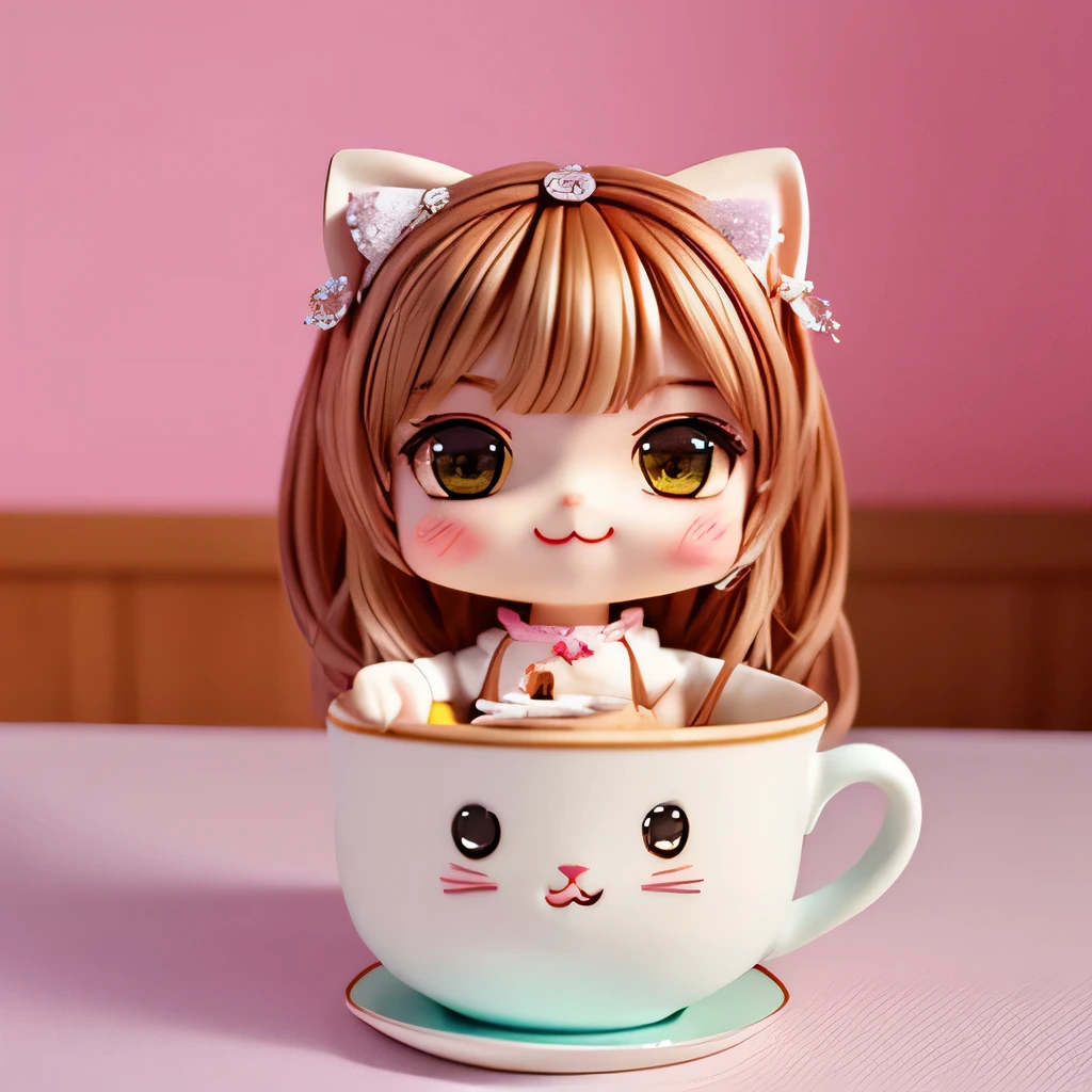 (masterpiece),(best quality),(ultra-detailed), (full body:1.2), (1girl, cat),chibi,cute, smile, open mouth, (beautiful detailed face), (beautiful detailed eyes), cafe
