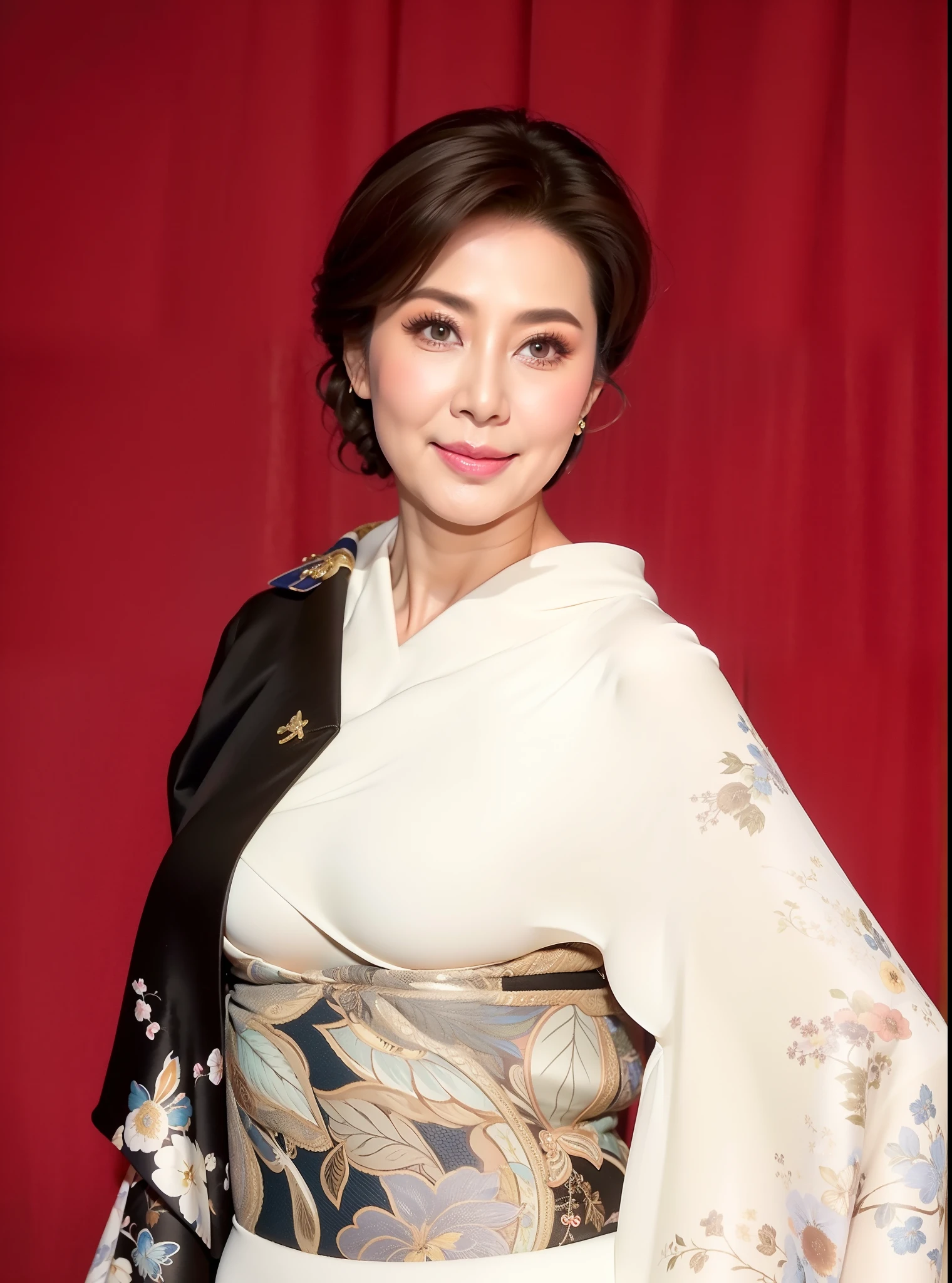 (highest quality,8k,masterpiece),Japanese Mature,50 years old,Huge ,Accentuate your cleavage,Glamour,Muchimuchi,pantyhose,