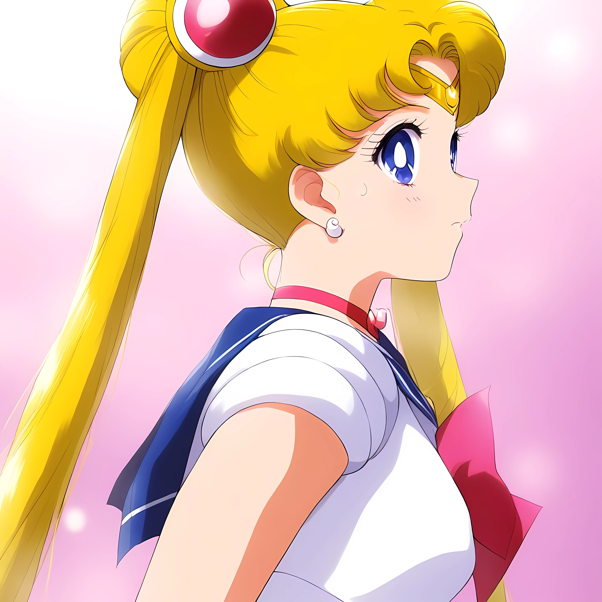 1girl, tsukino usagi, bishoujo senshi sailor moon, masterpiece, best quality, very aesthetic, absurdres, bust shot from side, detailed ear, aausagi
