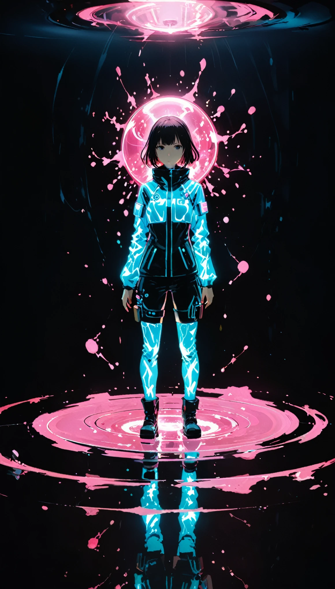 (in style of Ashley Wood:1.3),(in style of Takeshi Obata:0.3),(Anime style artist by A. R. Penck:0.3),
dark_pink,(Chemiluminescence:1.2),1girl,(minimalism:1.2),(in a symbolic and meaningful style:1.4),(highly reflective surface equipment:1.5),(smooth soft Aerogel wearables:1.2),detail ray tracing,