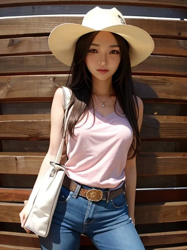 Beautiful woman cowgirl。Normal position。