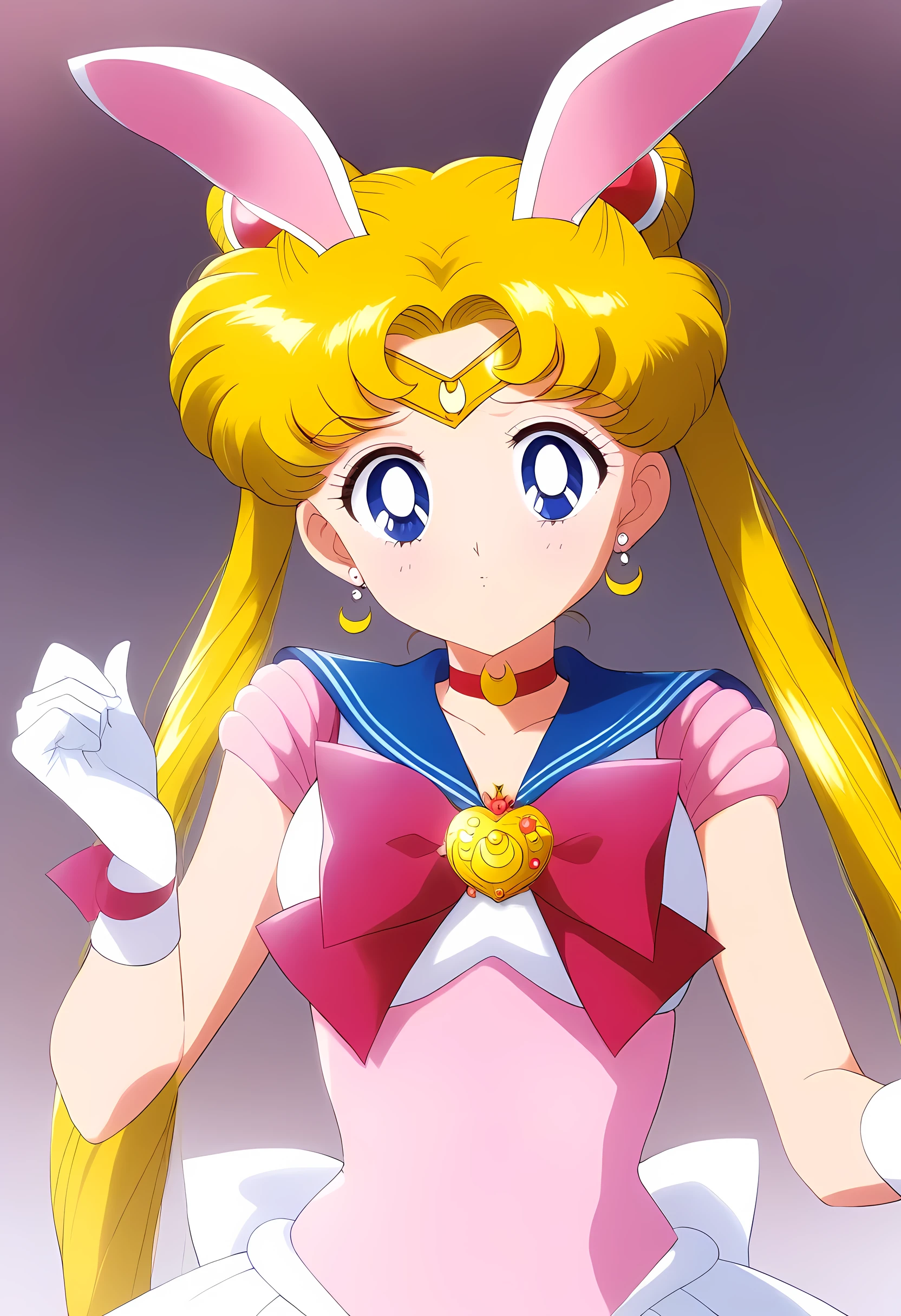 1girl, tsukino usagi, bishoujo senshi sailor moon, aausagi, masterpiece, best quality, very aesthetic, absurdres, bust shot, Bunny girl costume, detailed peak of bunny ears