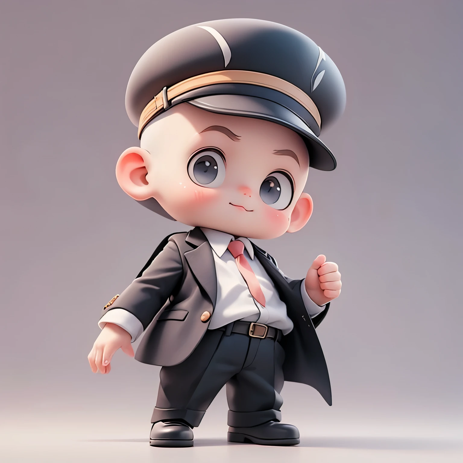 A baby,Suit,BOSS BABY,（sunglasses)，(Baldhead)，happy,Clean background，hat,gentleman
