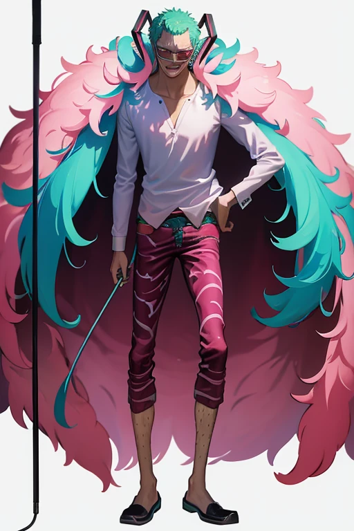 Doflamingo cosplaying as Hatsune Miku