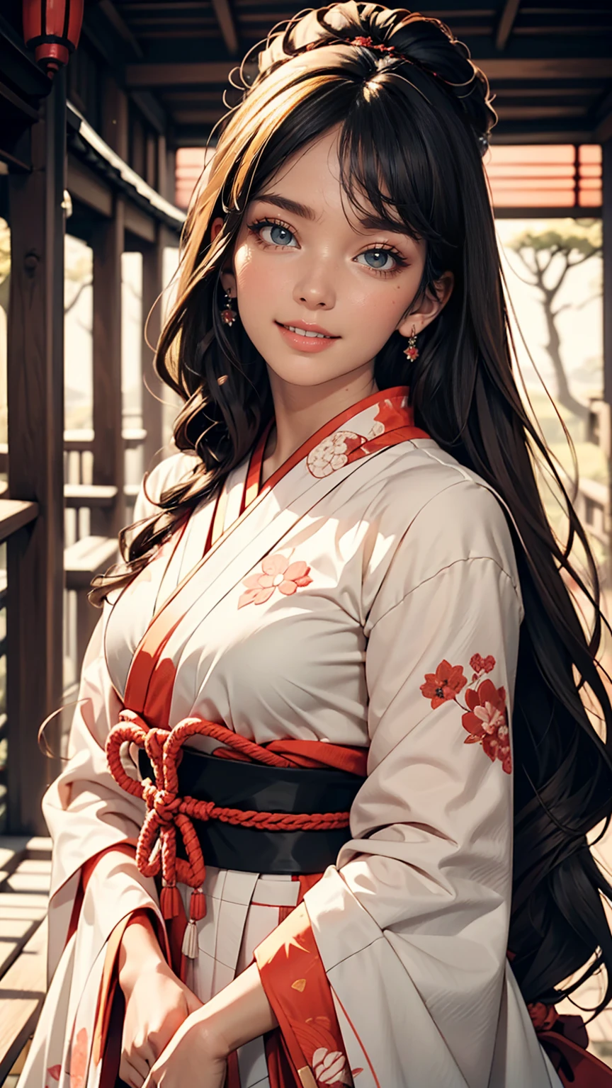 (1 girl:1.2), alone, Hime Cut,Traditional clothing of Japan, Red eyes,cartoon style, Joe Fenton, Expressionless black and white photo, camp, Undeserved, Bite, envy, Gust (Lovecraft),Calm, A kind smile, Wayne Barlow,, in gochuumon wa usagi desu ka? style, nostalgic