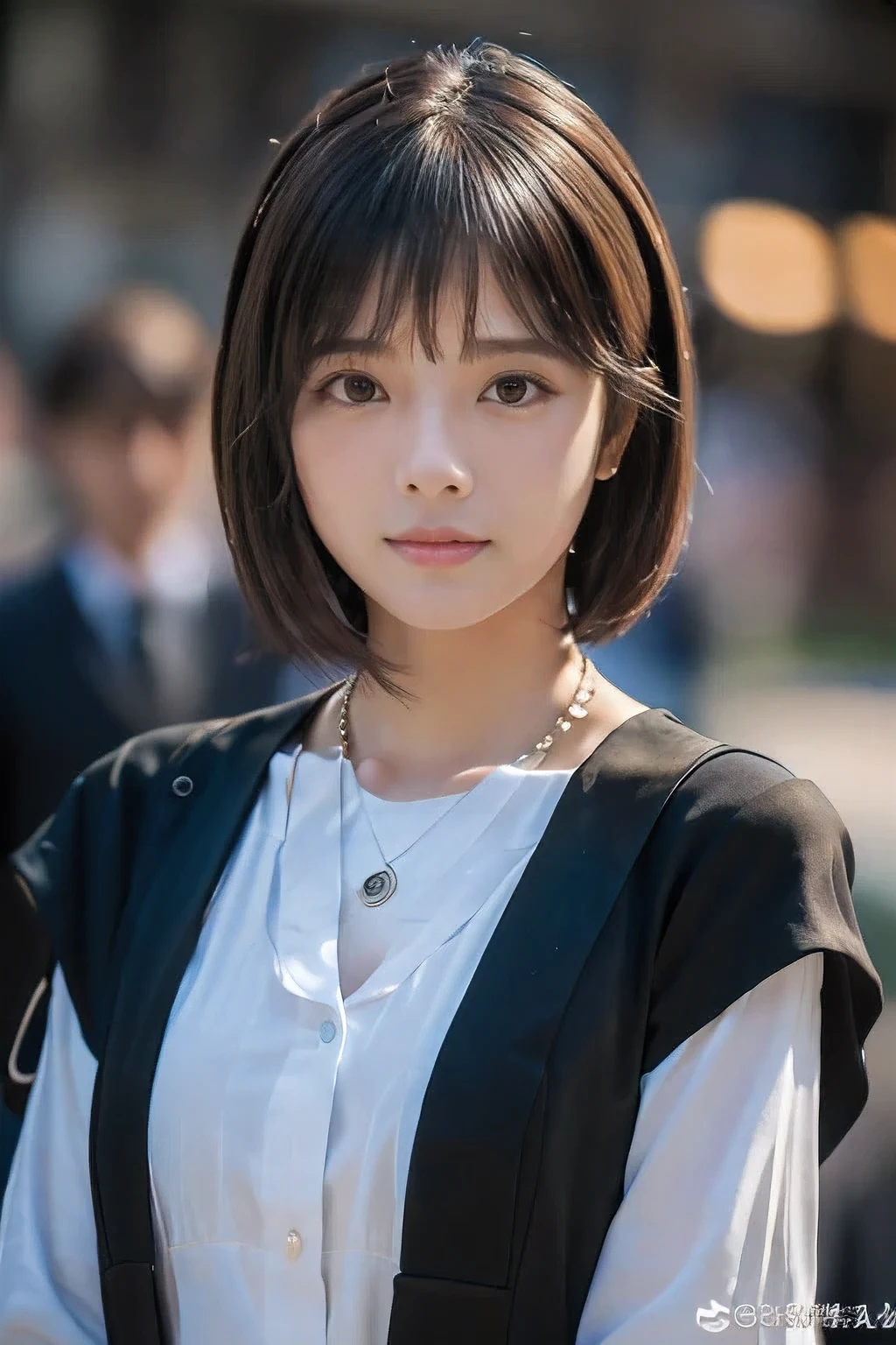 (At the funeral home、18-year-old female:1.5)、(A sad face:1.2)、(The best quality at its best:1.4), (Super detailed), (Very detailed CG unified 16k), Beautiful woman with perfect figure: 1.4, Sharp focus: 1.2, Very detailed, High-quality RAW color photos, Professional photography, Great face and eyes, cosmetics, (Amazingly beautiful girl), ((All-black funeral attire:1.5)), Sexy posture,(View from below), Realistic movie faces, Wide zoomed out view of head to foot length, Full body long view, Realistic, ((Realistic natural orange red hairstyle, Realistic blue eyes)), ( Short Bob Hair:1.5), (necklace:1.5)、, Very beautiful face, Perfect model beauty, Mouth swelling, Highly detailed face and skin texture, Fine grain, double eyelid, Medium chest, smile, (masterpiece), highest quality, High resolution, Very detailed, Blurred Background, Depth of written boundary, Cinema Lighting, Great legs, , Clear, well-maintained skin,