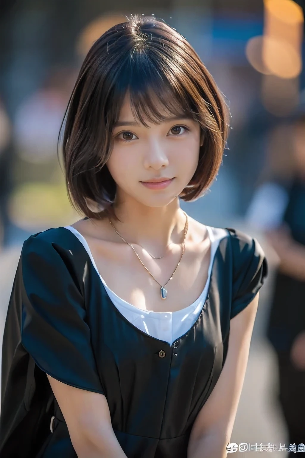 (At the funeral home、18-year-old female:1.5)、(Sad and crying face:1.2)、(The best quality at its best:1.4), (Super detailed), (Very detailed CG unified 16k), Beautiful woman with perfect figure: 1.4, Sharp focus: 1.2, Very detailed, High-quality RAW color photos, Professional photography, Great face and eyes, cosmetics, (Amazingly beautiful girl), ((All-black funeral attire:1.5)), Sexy posture,(View from below), Realistic movie faces, Wide zoomed out view of head to foot length, Full body long view, Realistic, ((Realistic natural orange red hairstyle, Realistic blue eyes)), ( Short Bob Hair:1.5), (necklace:1.5)、, Very beautiful face, Perfect model beauty, Mouth swelling, Highly detailed face and skin texture, Fine grain, double eyelid, Medium chest, smile, (masterpiece), highest quality, High resolution, Very detailed, Blurred Background, Depth of written boundary, Cinema Lighting, Great legs, , Clear, well-maintained skin,
