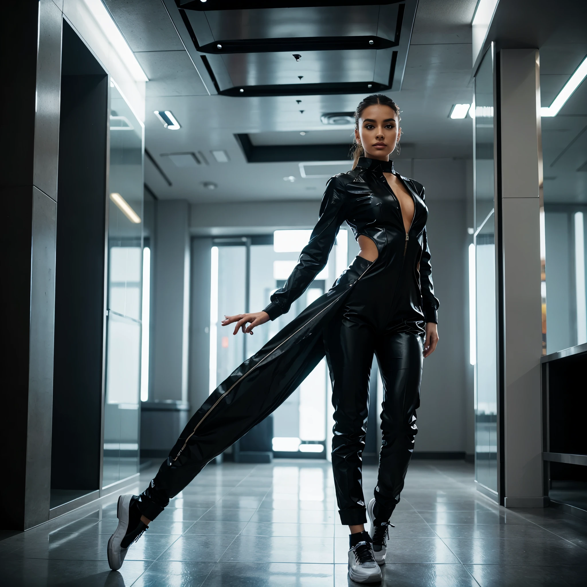 Dance model with futuristic outfit in high quality and well detailed