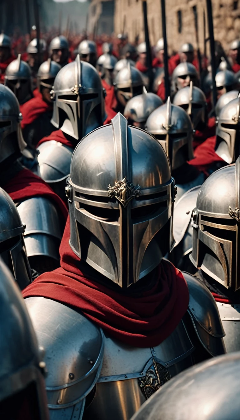 a group of knights donned in full armor and adorned with striking red capes finds themselves in the midst of a dramatic battle. Armed with powerful maschinengewehr weapons, these valiant templars face off against a horde of possessed politicians, locked in a fierce struggle for supremacy and control,
digital UHD (k) image, cinematic film still dramatic side lighting, dramatic intense stare closeup portrait, hdr, shallow depth of field, vignette, highly detailed, high budget Hollywood film, cinemascope, moody, epic, gorgeous
, Highly detailed and clean, Photorealistic and cinematic masterpiece, professional photography, realistic, realism, 200k , Raytracing and light effect , digital, perfect composition, beautiful detailed intricate insanely detailed octane render trending on artstation, 8 k artistic photography, photorealistic concept art, soft natural volumetric cinematic perfect light, award - winning photograph, masterpiece, raphael, caravaggio, greg rutkowski, beeple, beksinski, giger