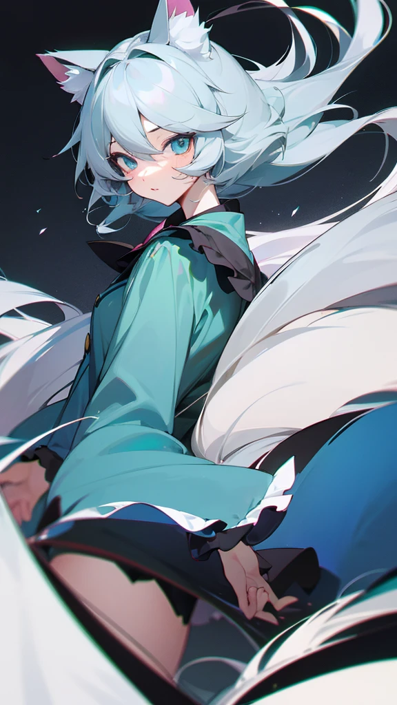 highest quality Neutral face woman I have long hair Odd Eye Gray Hair Komeiji Sisters beautiful girl Cat ear Cute and kind