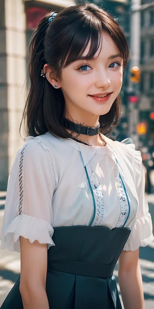 (masterpiece, best quality:1.5),full body the side and front of an goth punk european girl with brown hair,nice smile, sharp facial features, tunnels in the ears, earplugs, short hairstyle with a hairpin, a hairpin on the bangs,bright blue eyes color,bright shining white skin, sharp chin, face." 20years old on the street,(photorealistic), best quality, realistic, real picture, intricate details, depth of field, highly-detailed, perfect face, lips, Fujifilm XT3, RAW photo, 8k, crisp, sharp, sunny day