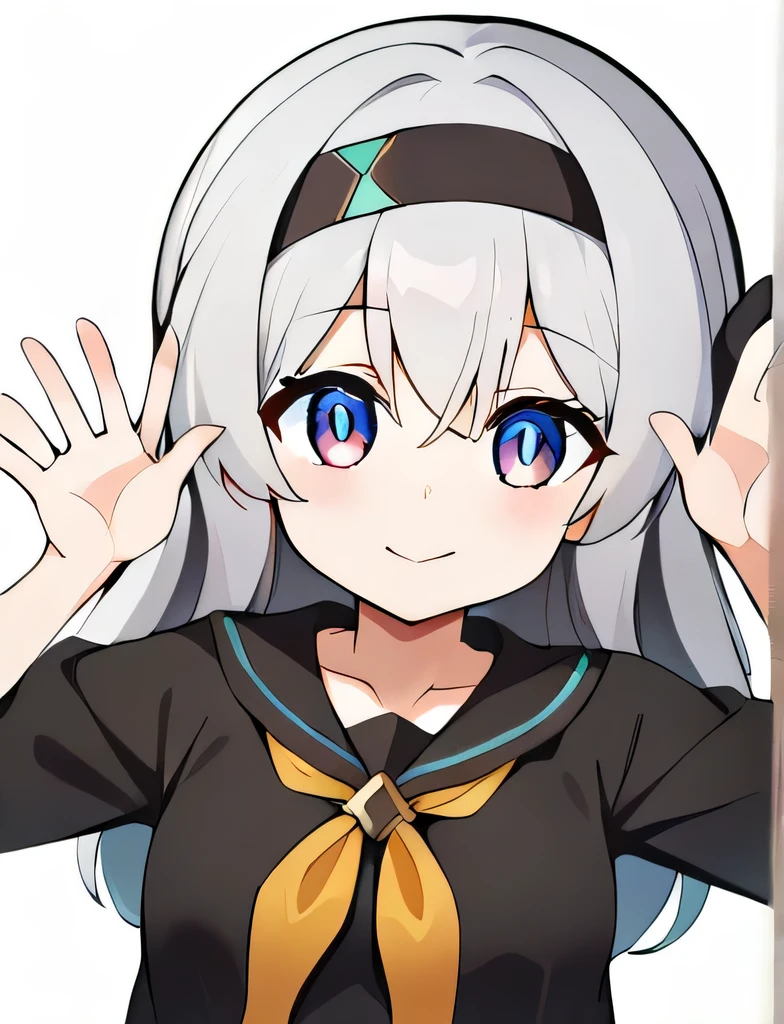 Grey hair cute,white background,cute pose